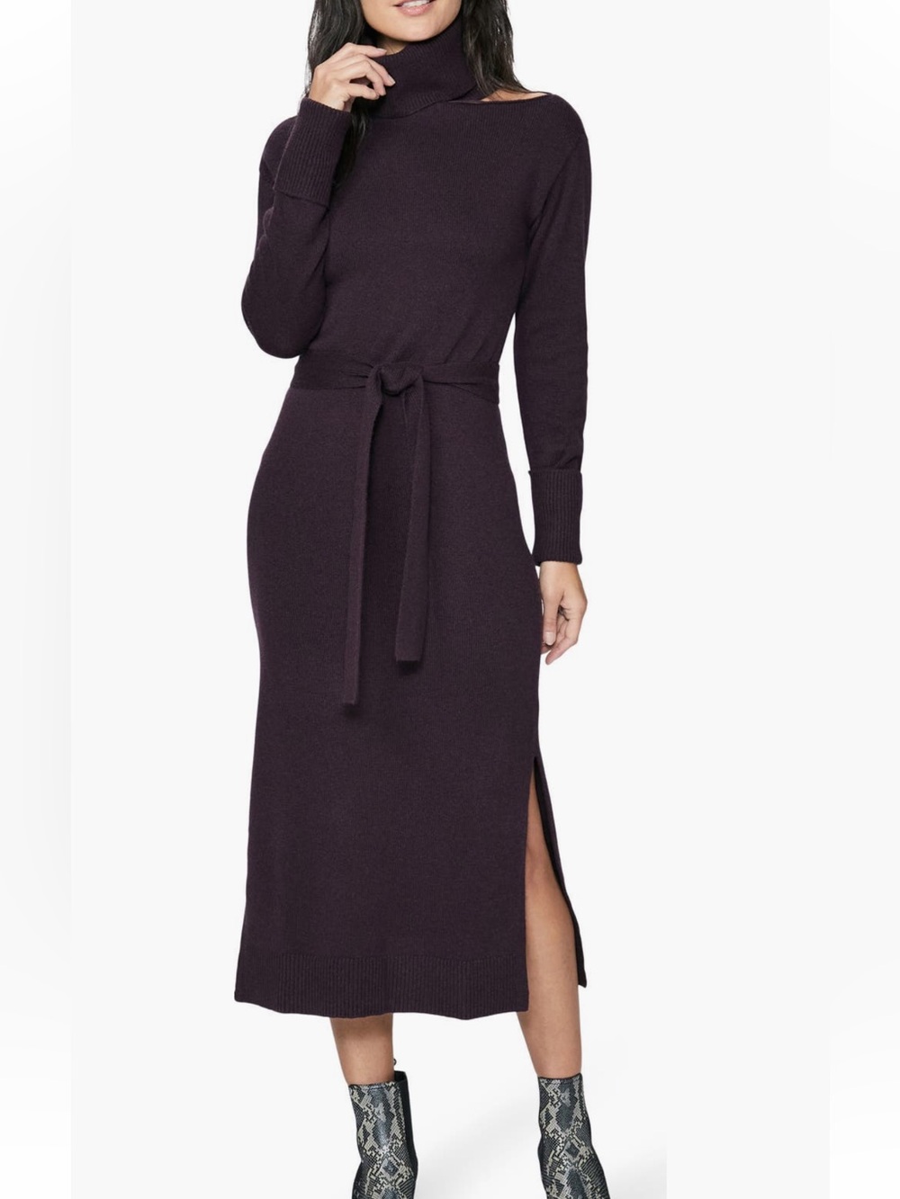 NWT Paige Raundi Shoulder Cutout Long Sleeve Wool Blend Sweater Dress S